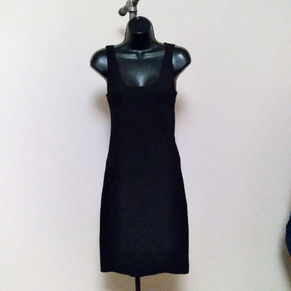Sleeveless textured knit Ganni Black Tank Dress body con mini